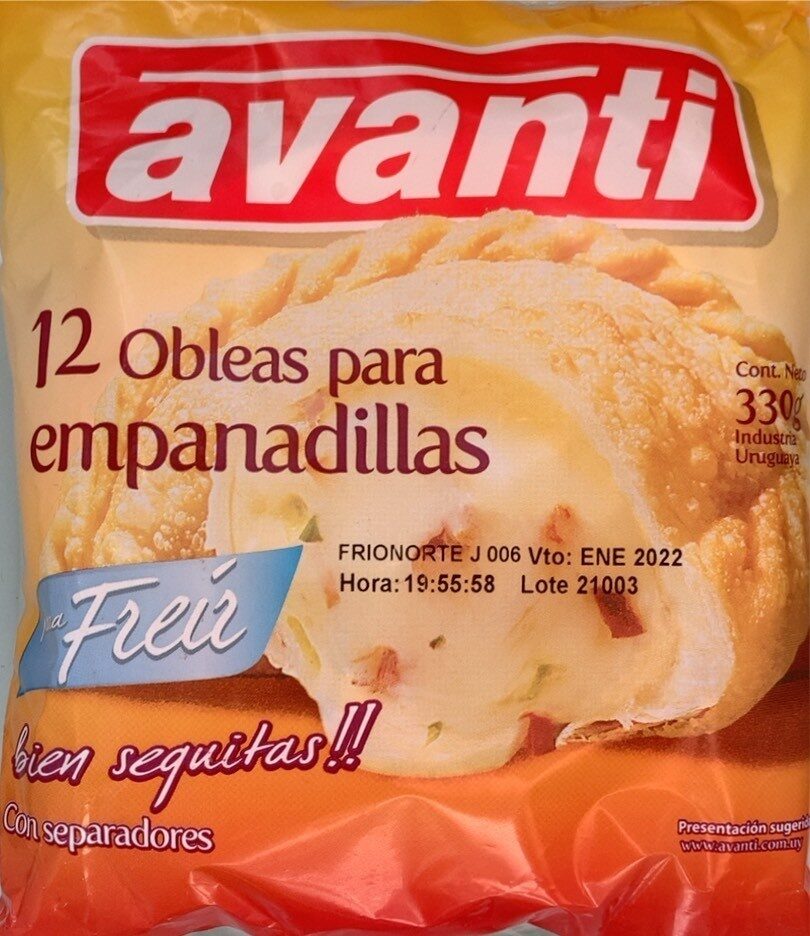 AVANTI OBLEAS EMPANADAS 12UND