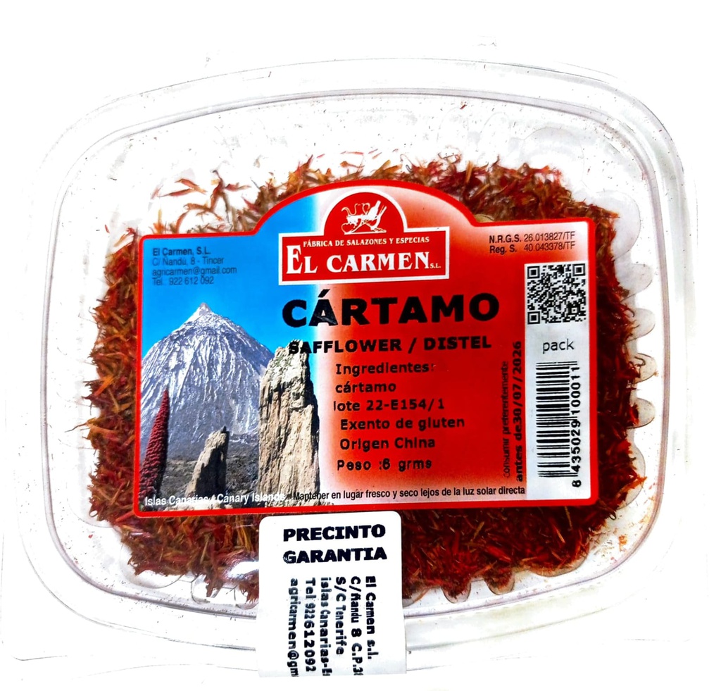 EL CARMEN CARTAMO FLOR 6G BANDEJA