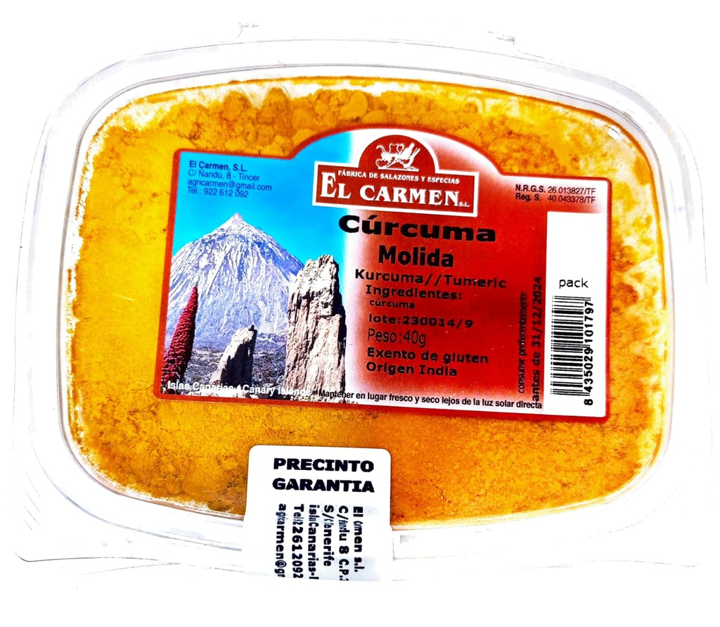 EL CARMEN CURCUMA 40G BANDEJA