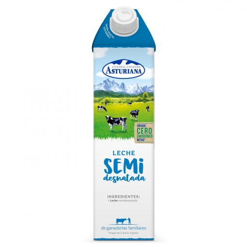 ASTURIANA LECHE SEMI DESNATADA 1L BRICK