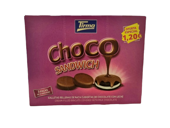 TIRMA CHOCO SANDWICH CHO.LECHE 1.20€ 120G