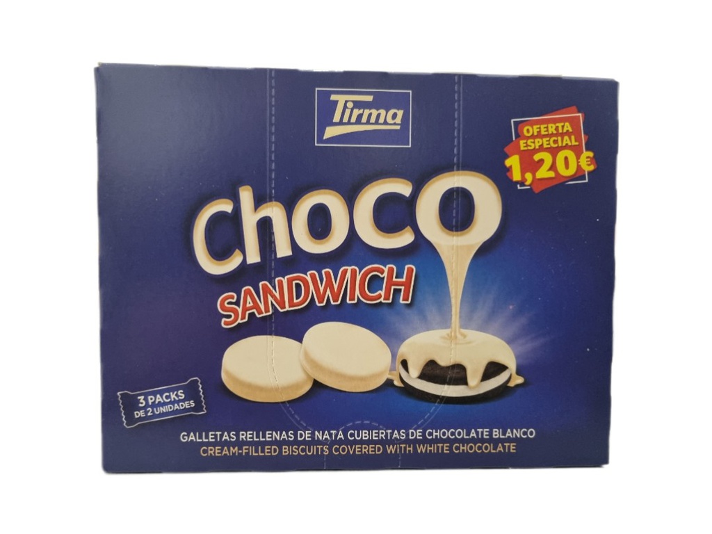 TIRMA CHOCO SANDWICH BLANCO 1.20€ 120G