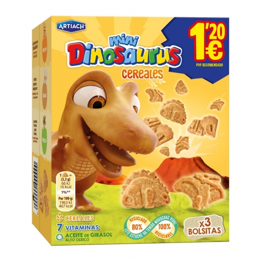 ARTIACH MINI DINOSAURUS CEREALES 120G 1.20€