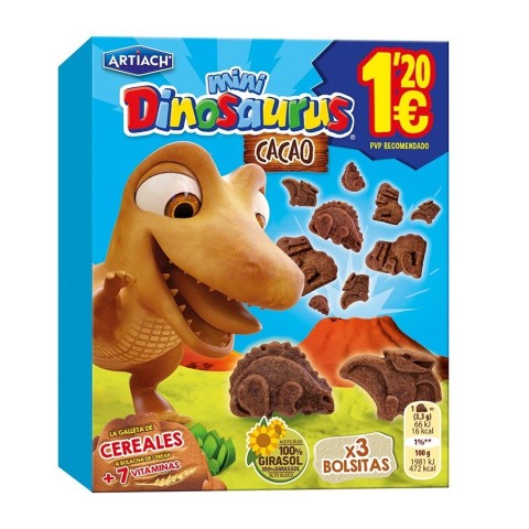 ARTIACH MINI DINOSAURUS CACAO 120G 1.20€