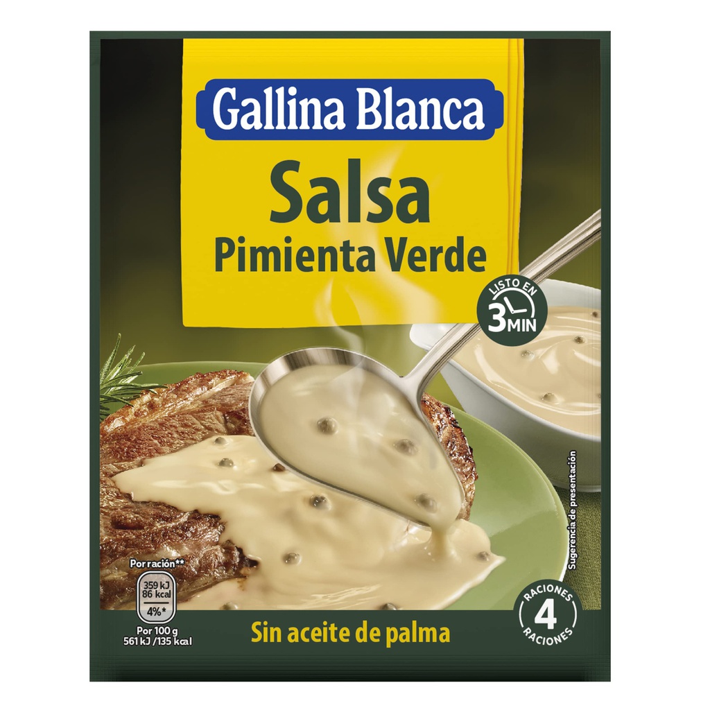 GALLINA BLANCA SALSA PIMIENTA VERDE 50G