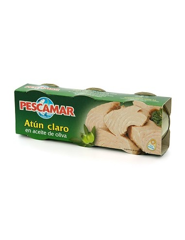 PESCAMAR ATUN CLARO A/OLIVA P-3X80G