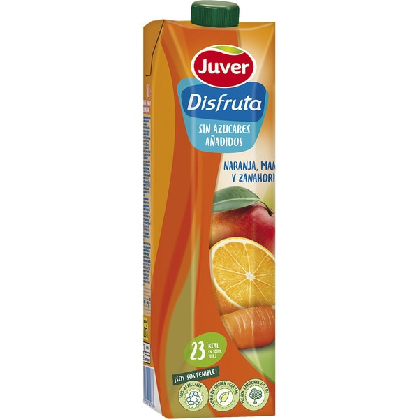 JUVER DISFRUTA NARANJA, MANGO, ZANAHORIA 1L BRICK