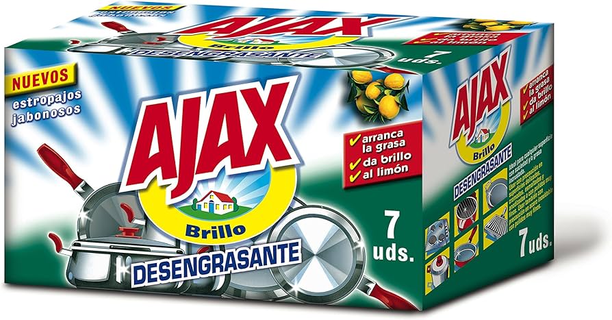 AJAX BRILLO ESTROPAJO DESENGRASANTE JABONOSO 7UDS