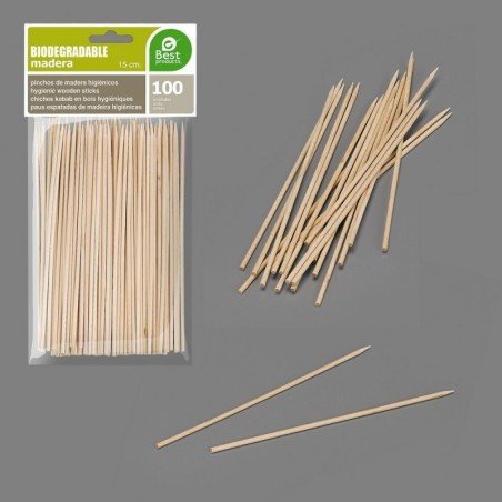 BEST PINCHOS MADERA 30CM 100UDS