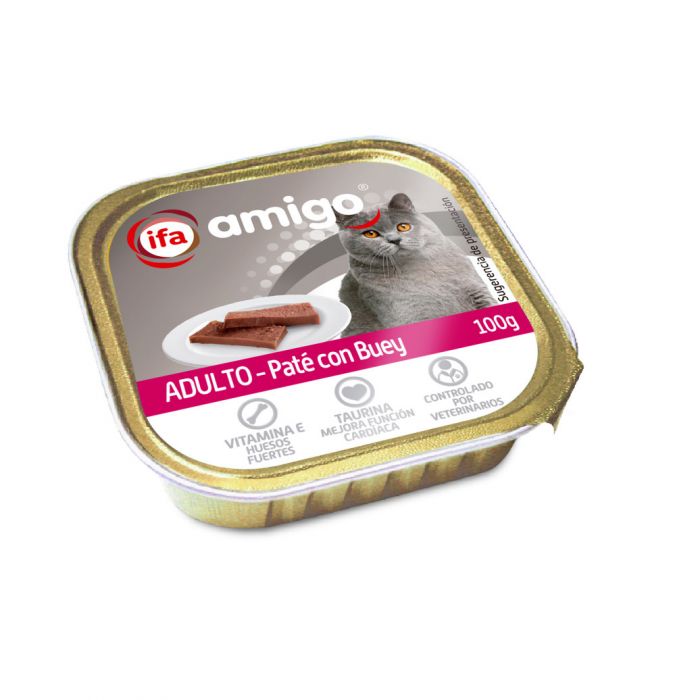 IFA AMIGO GATO ADULTO PATE C/BUEY 100GR