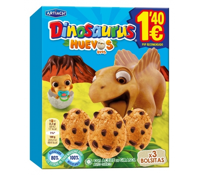 ARTIACH DINOSAURUS HUEVOS 105G 1.40€