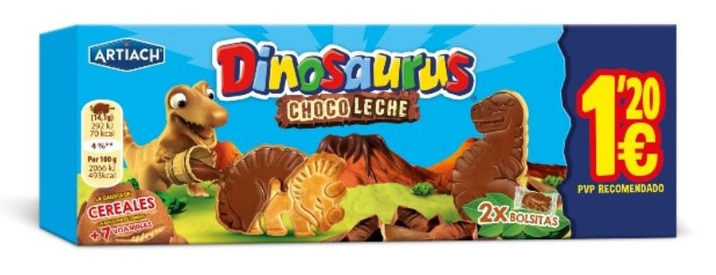 ARTIACH DINOSAURUS CHOCO LECHE 85G 1.20€