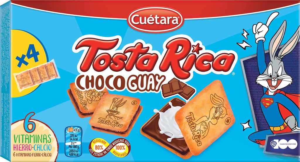 CUETARA TOSTA RICA CHOCO GUAY 168G