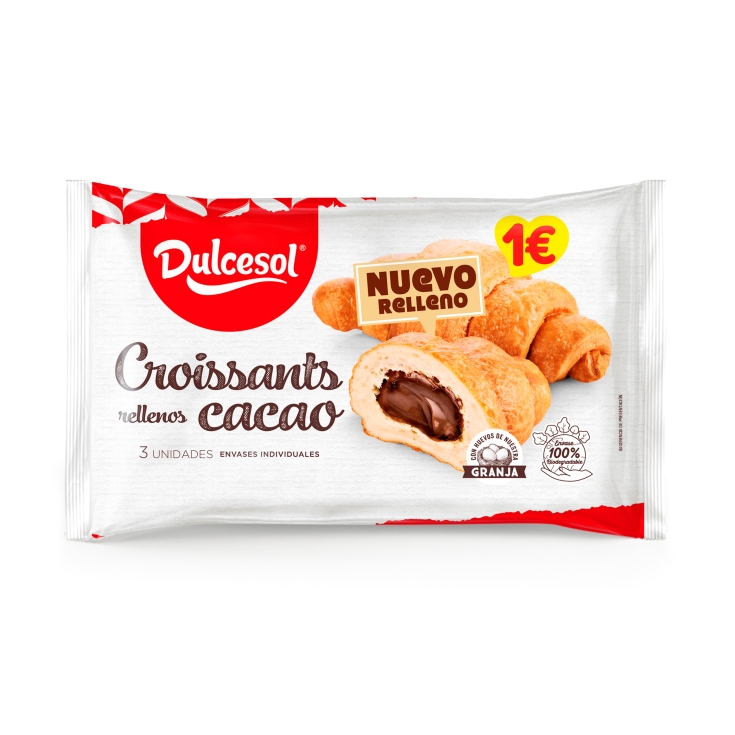 DULCESOL CROISSANTS CACAO 3U 135G 1€