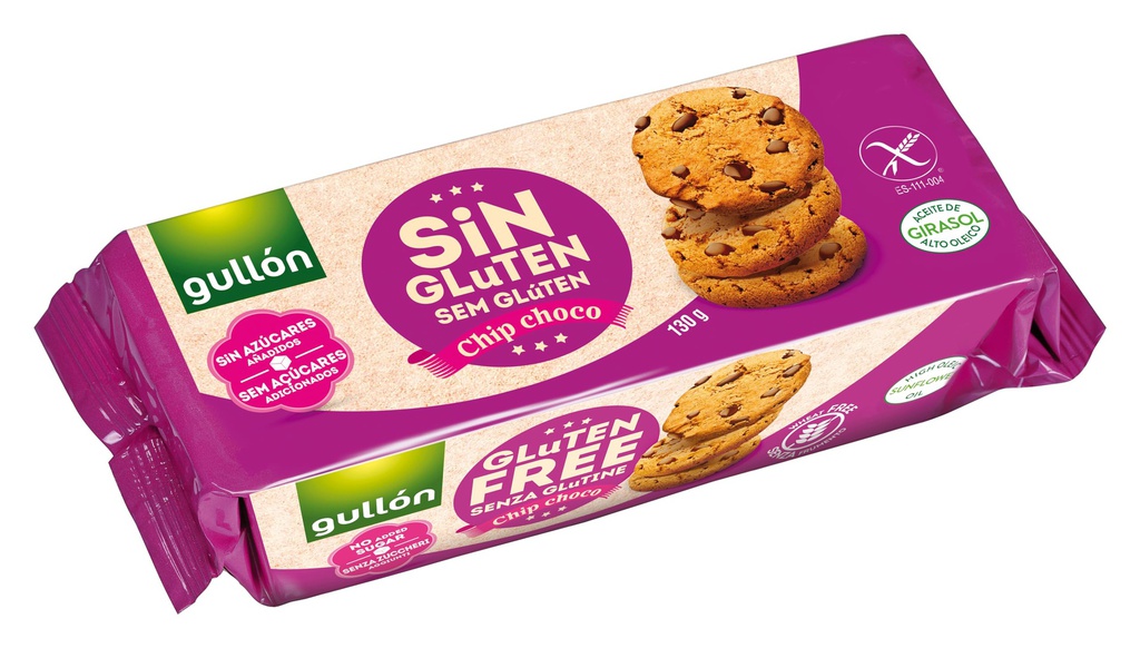 GULLON CHOCO CHIP S/GLUTEN 130GR