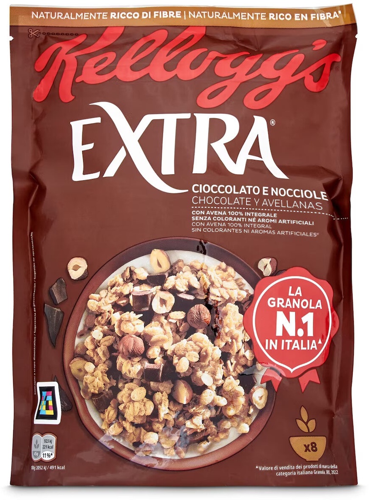 KELLOGGS EXTRA CHOCOLATE Y AVELLANA 375GR