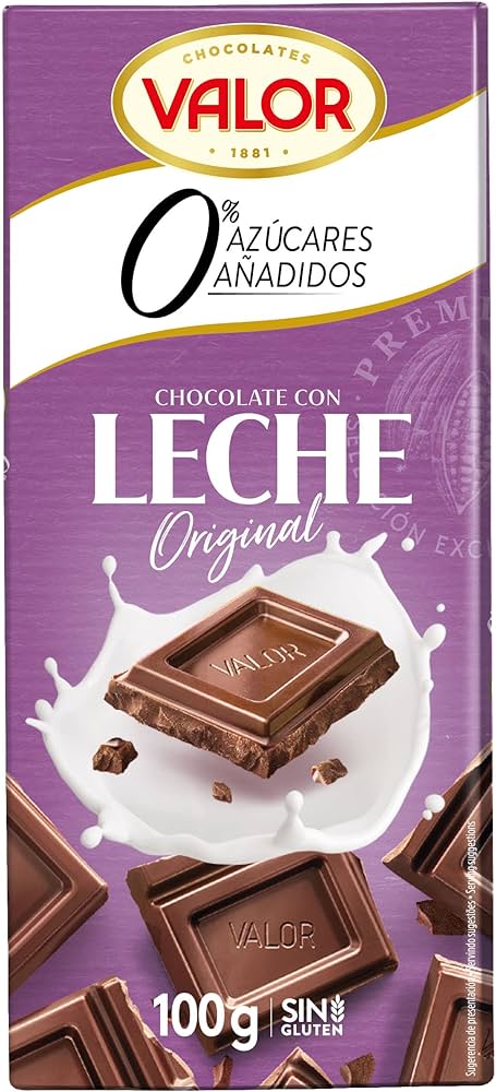 VALOR CHOCOLATE C/LECHE S/AZUCAR 100GR