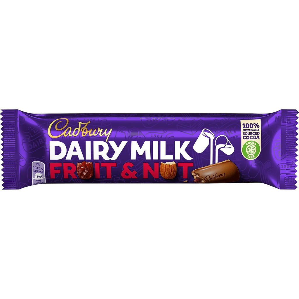 CADBURY DAIRY MILK FRUIT &amp; NUT 49GR