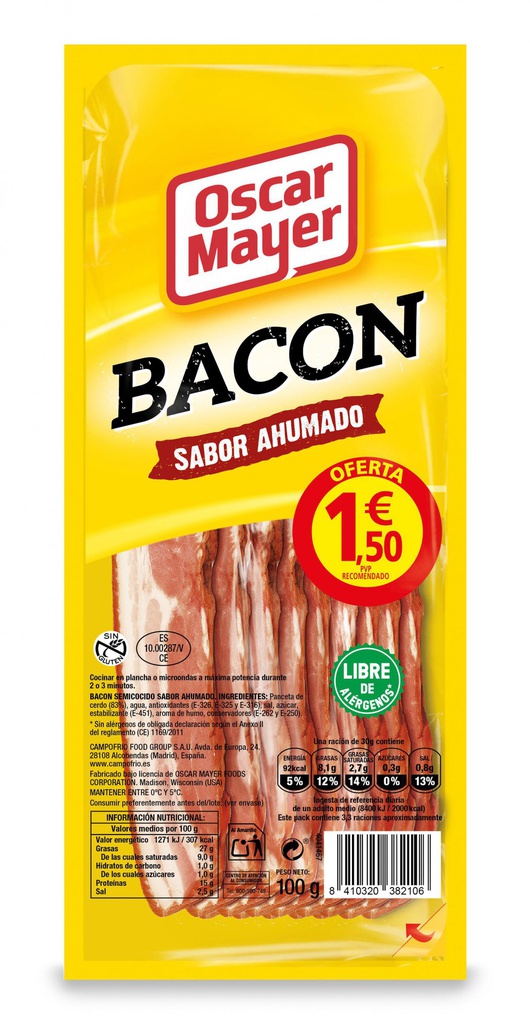 OSCAR MAYER BACON AHUMADO 100GR