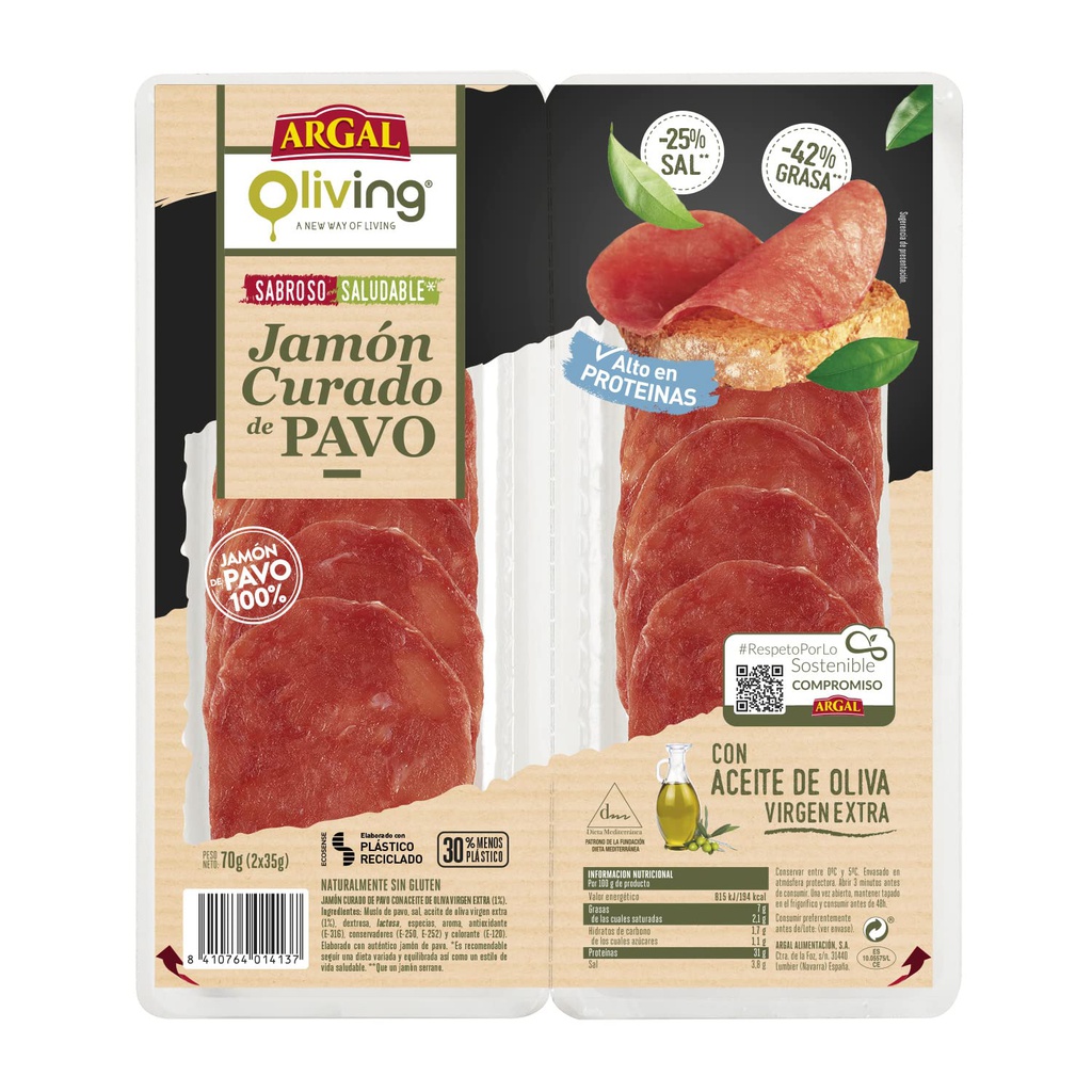 ARGAL JAMON CURADO PAVO 70GR