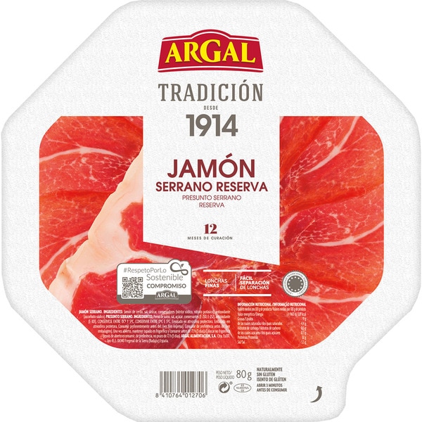 ARGAL JAMON SERRANO RESERVA 80GR