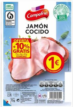 CAMPOFRIO JAMON COCIDO 75GR