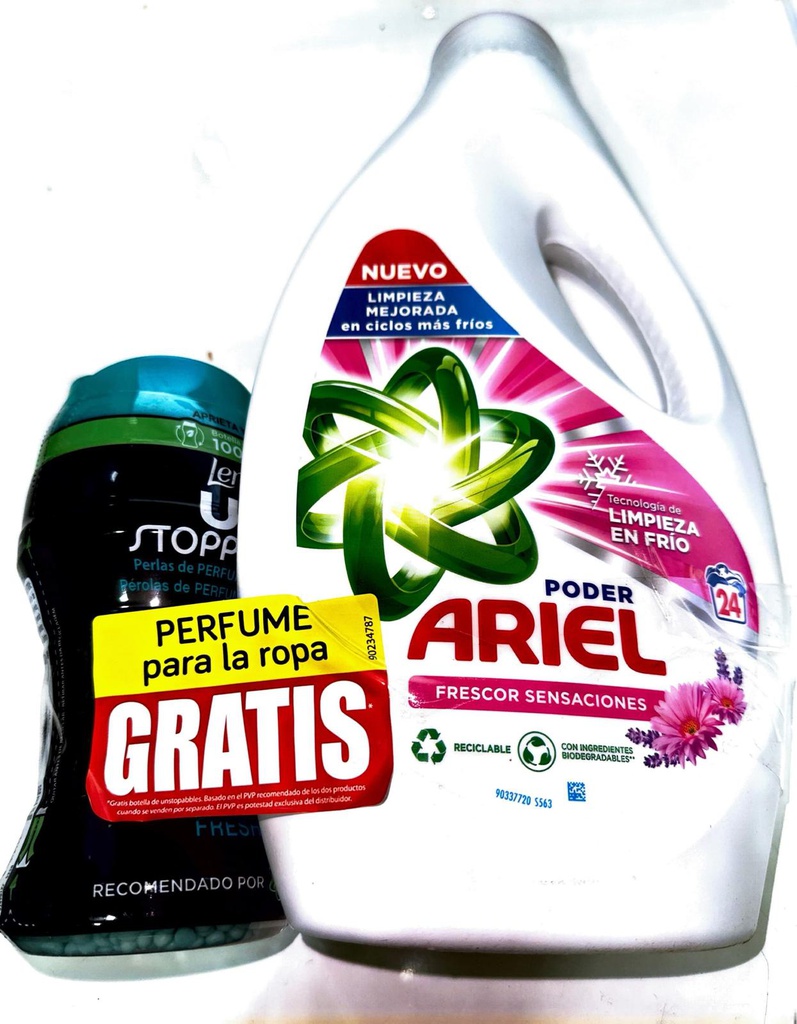 ARIEL LIQUIDO DET 24 DOSIS + LEONOR PERLAS