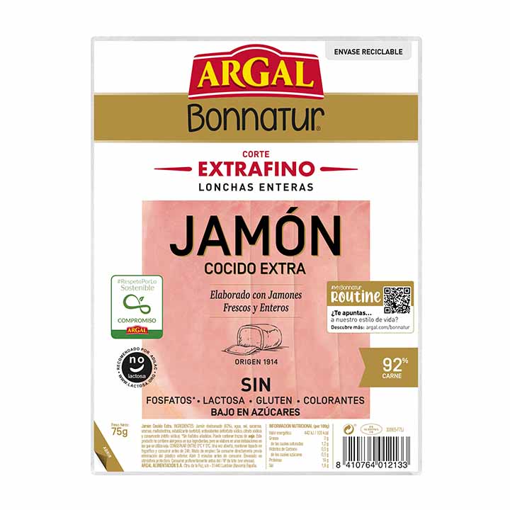 BONNATUR JAMON COCIDO EXTRA 75G