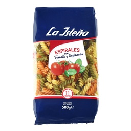 [8410361004654] LA ISLEÑA ESPIRALES C/TOMATE Y ESPINACAS 500G