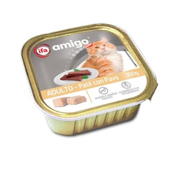 [8480012039960] IFA AMIGO GATO ADULTO PATE C/PAVO TARRINA 300GR