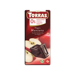 [8410342004543] TORRAS CHOCOLATE S/A NEGRO C/MANZANA 0% 75G